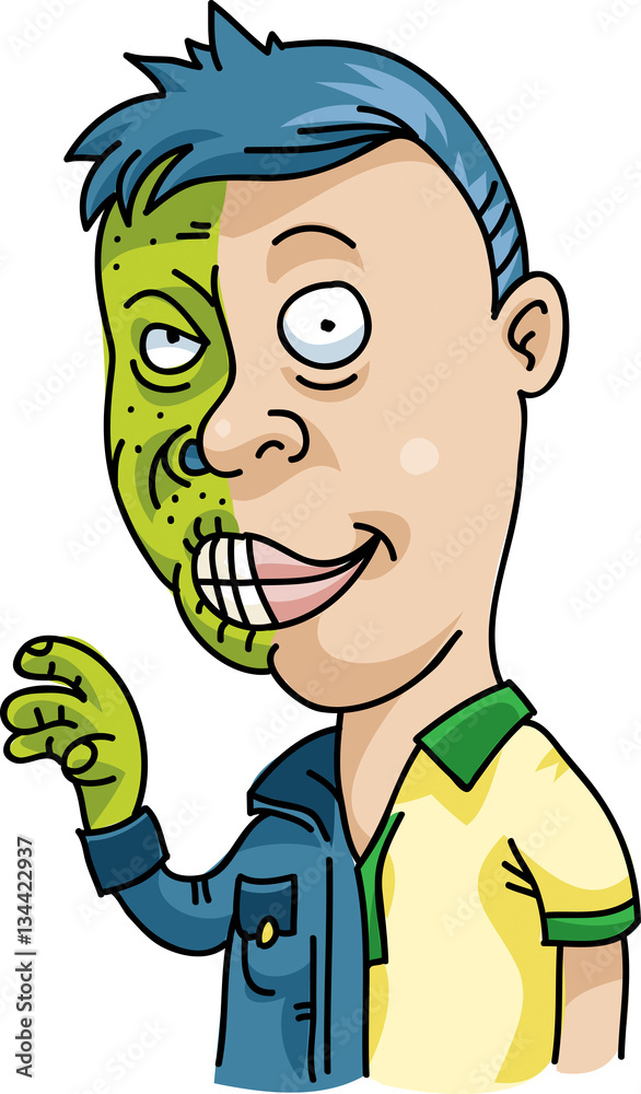 Half Human Half Monster Cartoon