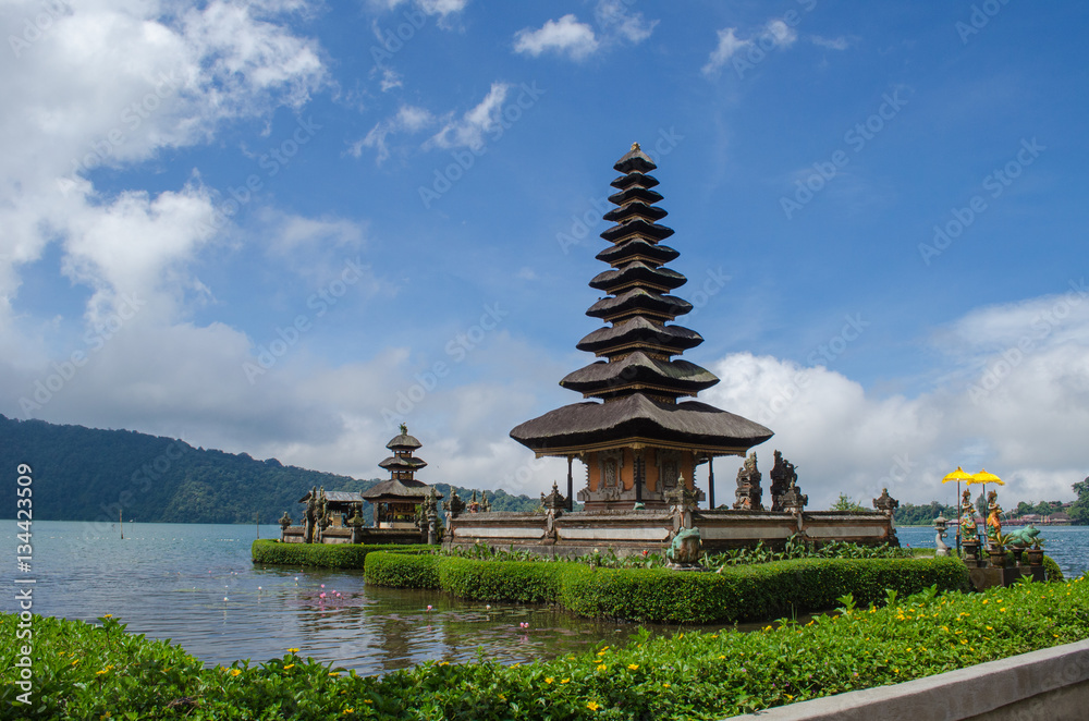 Pura Ulun Danu Batur is hindu temple at Bratan lake in Bali, Indonesia.