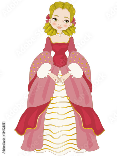 Beautiful Princess on White Background