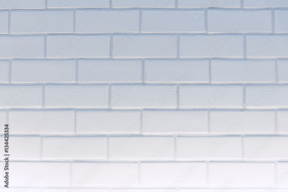 Naklejka premium white clean rectangle brick texture wall for background : Abstra