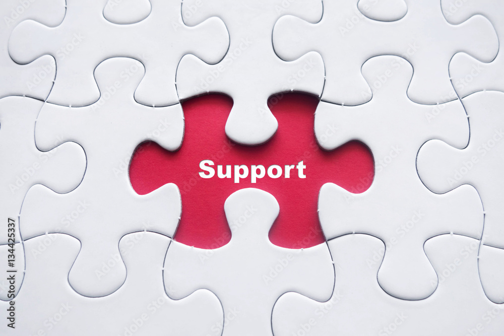 Missing puzzle with Support word Missing puzzle with Support word