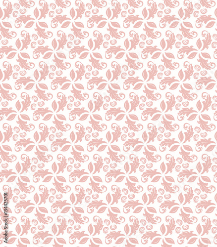Floral vector pink ornament. Seamless abstract classic background with flowers. Pattern with repeating elements