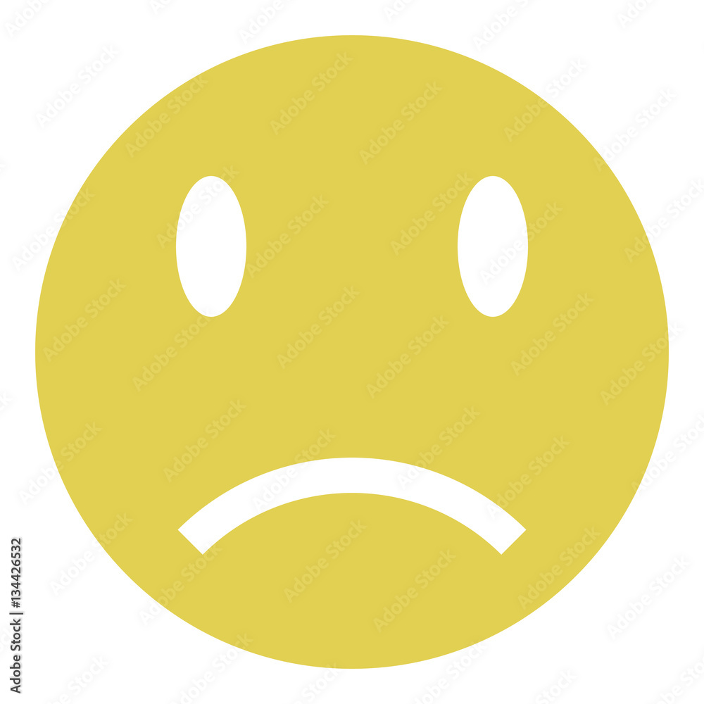 Fototapeta premium Smiley icon - Flat design, glyph style icon - Yellow