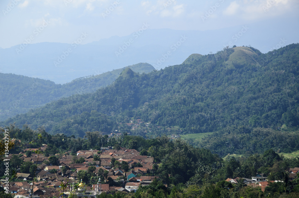 Village between mountains