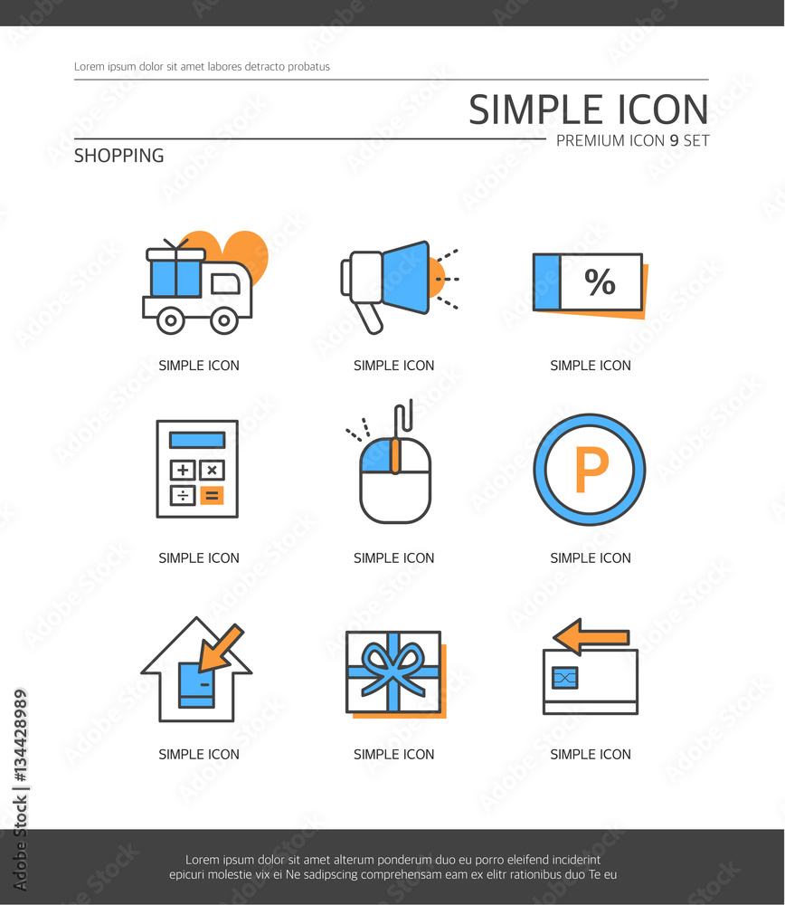 Shopping Simple icon set Shopping Simple icon set