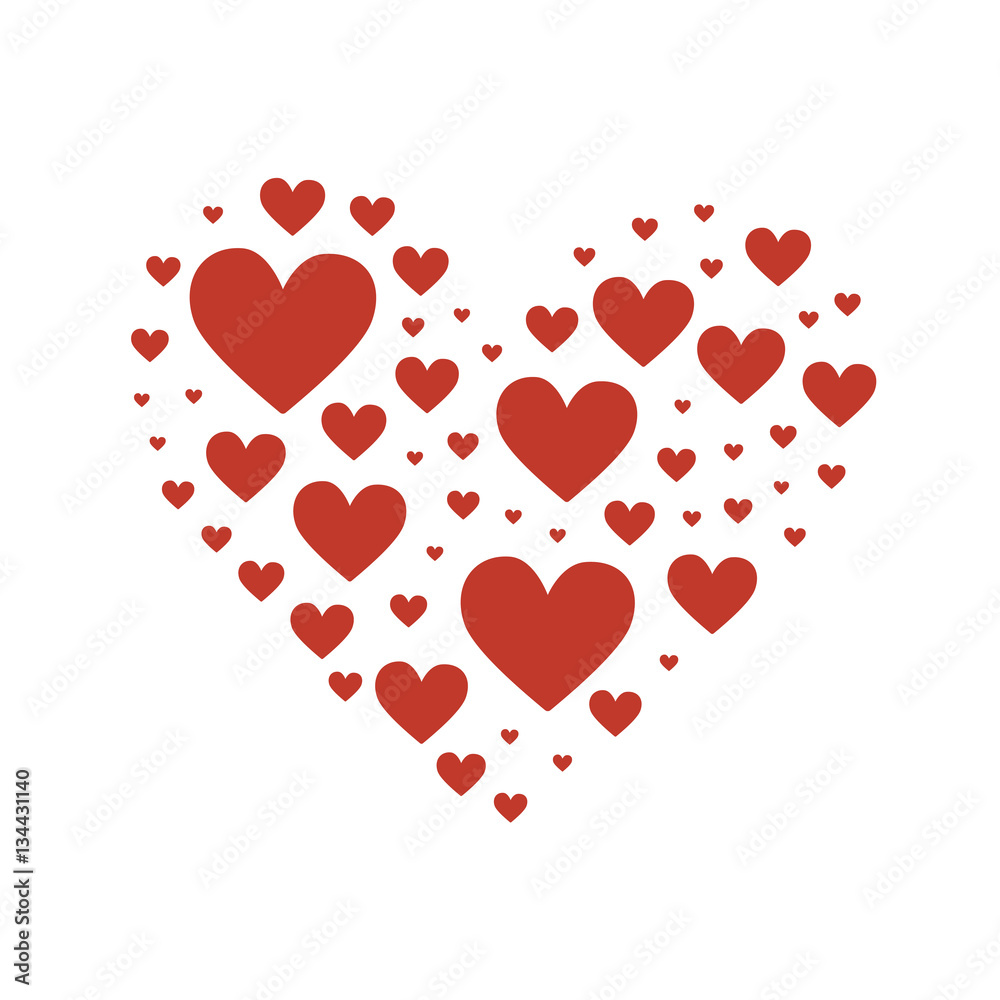 Big heart composed of small red hearts Big heart composed of small red hearts