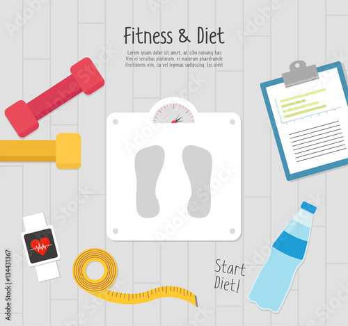 Fitness and diet illustration