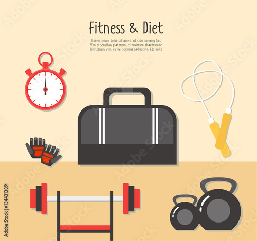 Fitness and diet illustration