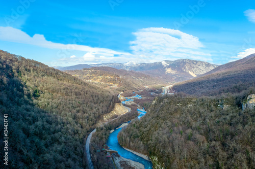 Ahshtyrskaya gorge and Mzymta River below photo