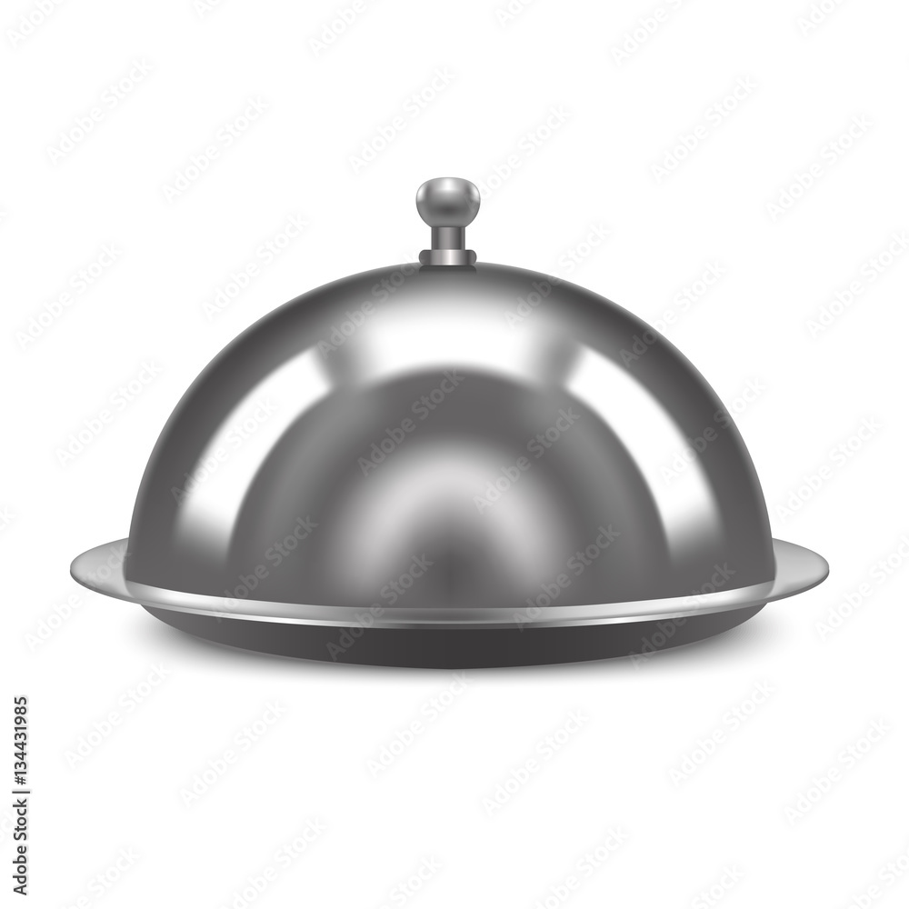 Realistic Metal Shiny Restaurant Cloche. Vector Realistic Metal Shiny Restaurant Cloche. Vector