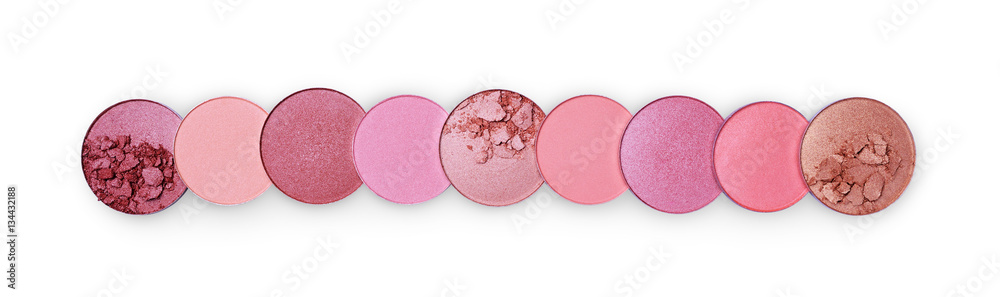 Different shade of crashed blush in a row - obrazy, fototapety, plakaty 