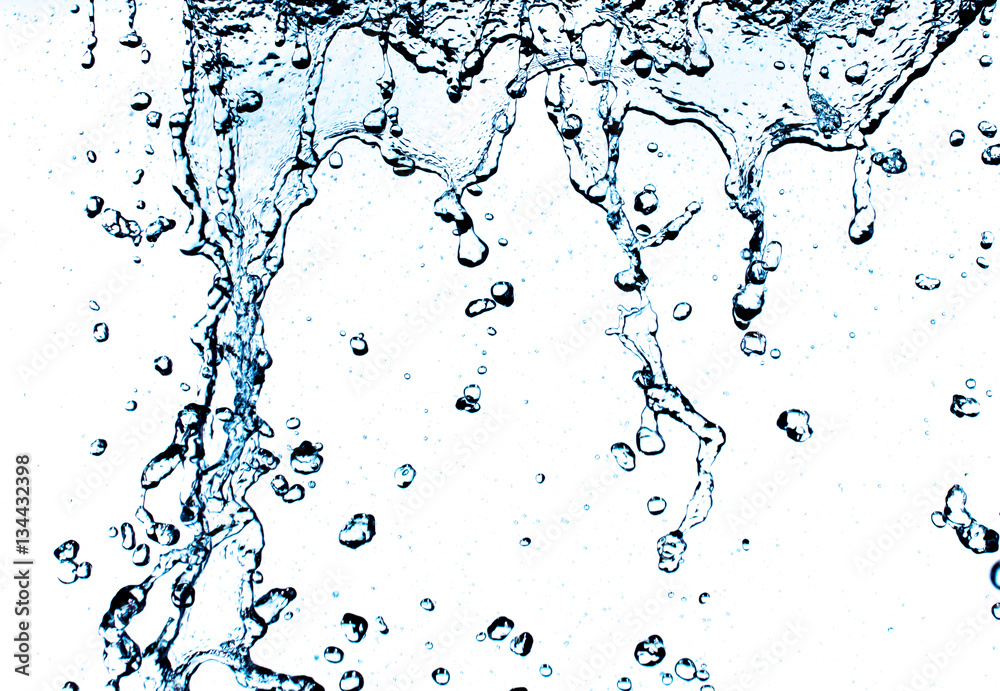 water splash and water drop on white background water splash and water drop on white background