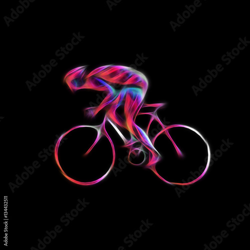 Cyclist in a bike race. Color illustration