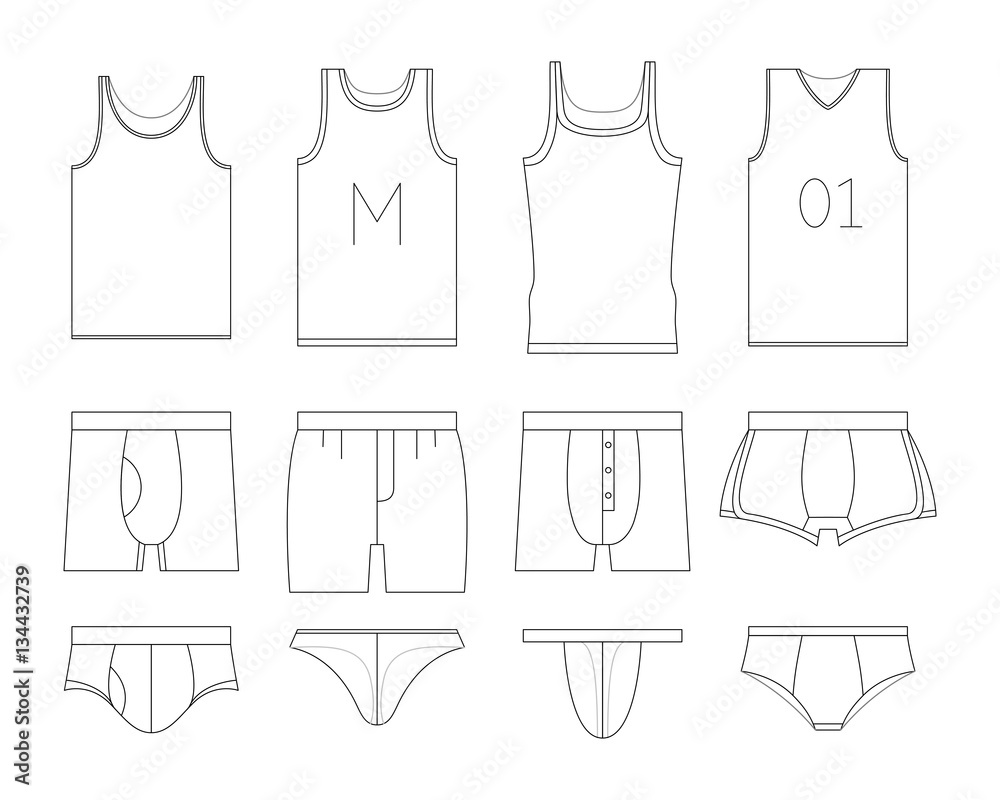 Types of Men`s Underwear Pants Stock Vector - Illustration of mens