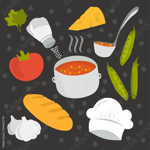 Vector set - food. Bon appetit!