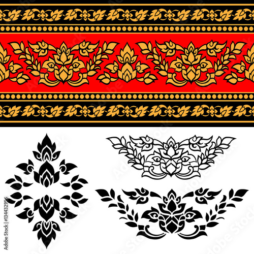 Line Thai art stripe design , Vector illustration