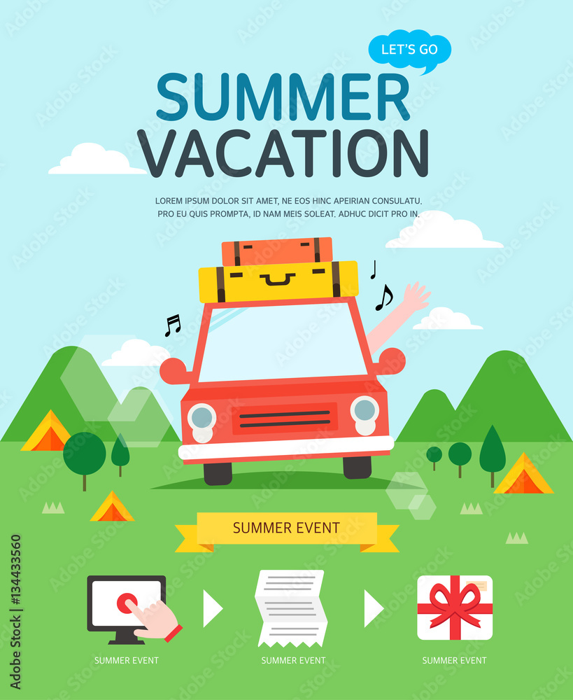 Obraz premium Summer travel illustration