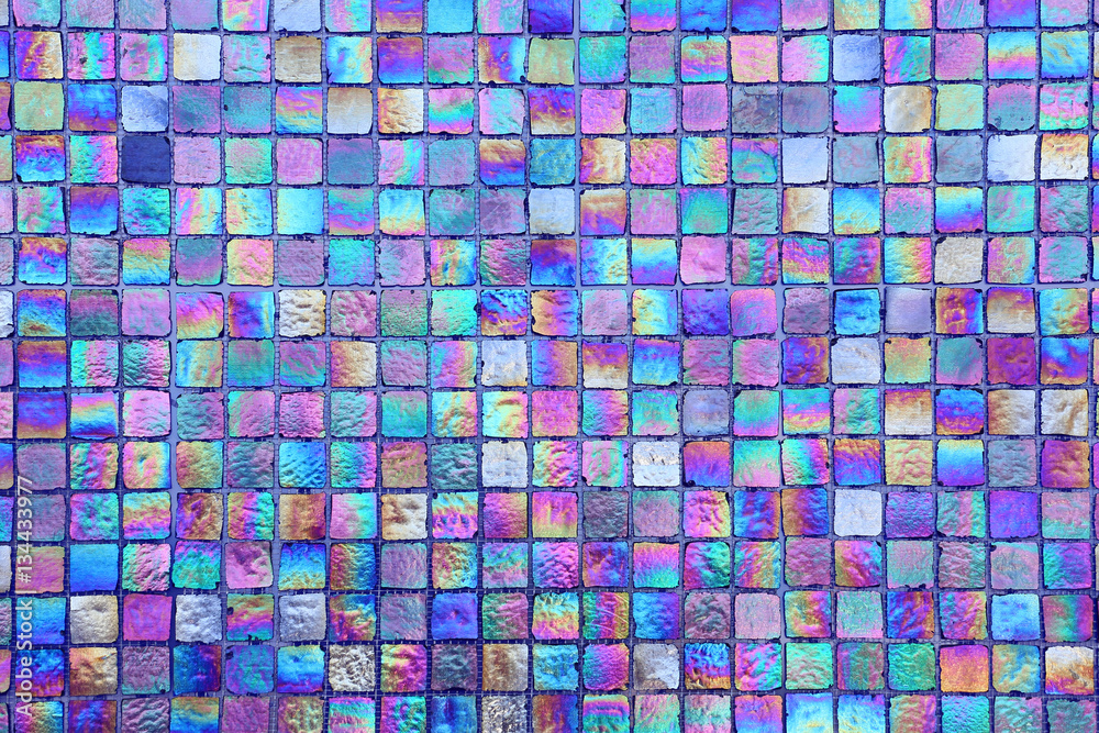 Fototapeta premium Abstract square seamless texture - iridescent tiles