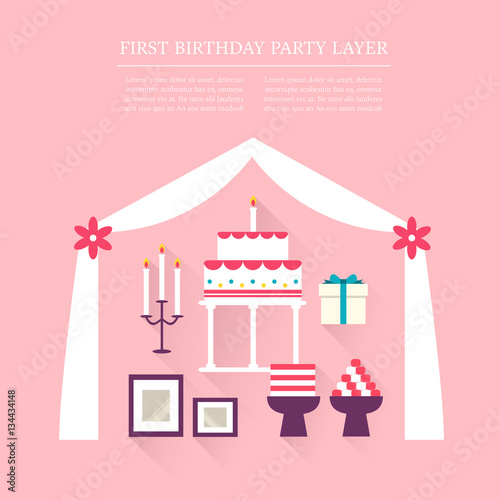 First Birthday party layer set