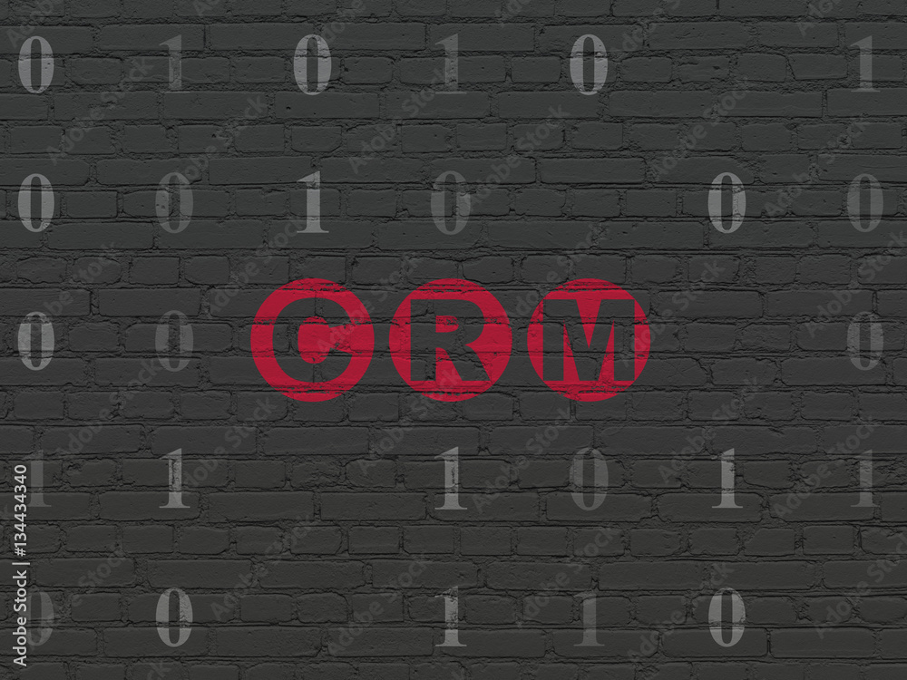 Finance concept: CRM on wall background Finance concept: CRM on wall background