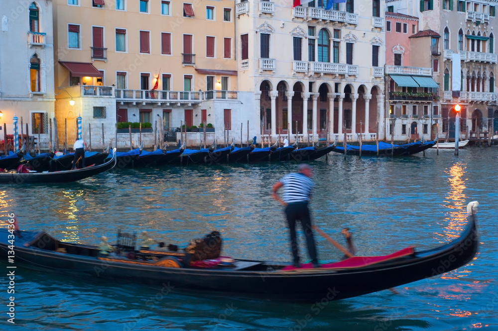Venice gondola in motion