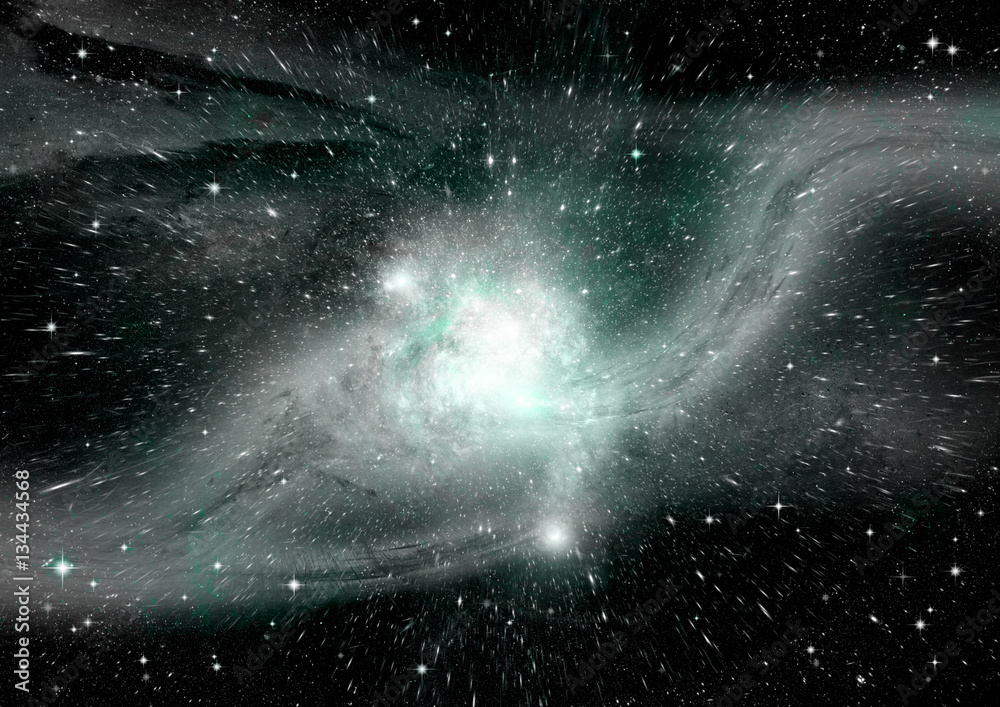 Stars, dust and gas nebula in a far galaxy Stars, dust and gas nebula in a far galaxy