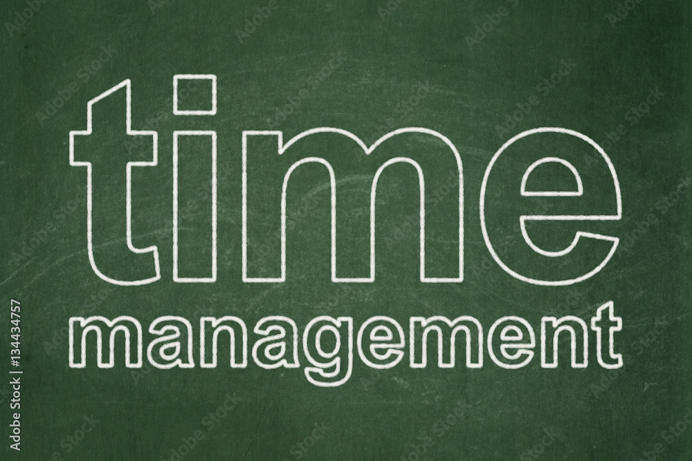 Obraz premium Timeline concept: Time Management on chalkboard background