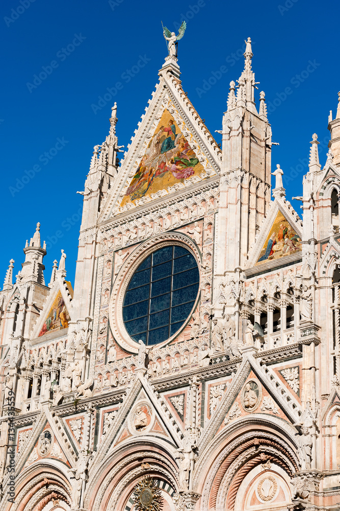 Detail of the Siena Cathedral (Santa Maria Assunta) 1220-1370. Tuscany, Italy, Europe