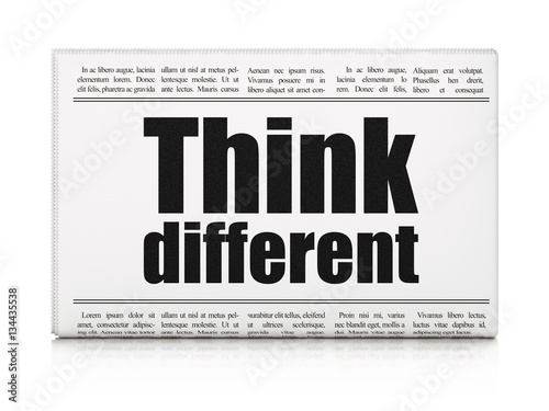 Education concept: newspaper headline Think Different