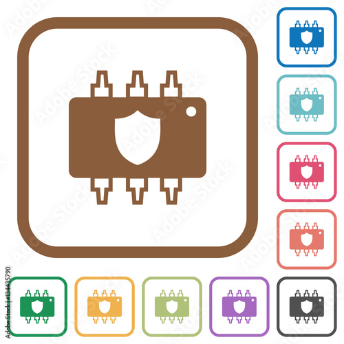 Hardware protection simple icons