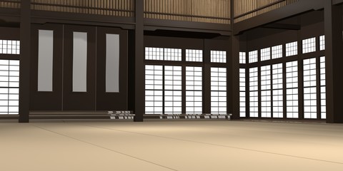 Ingelijste posters Vechtsport Traditionele Japanse karate dojo  © neillockhart