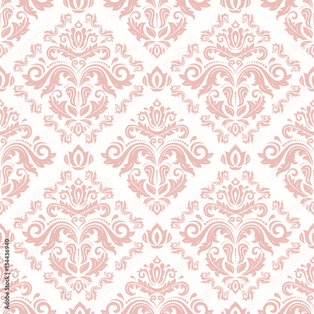 Oriental vector classic pink pattern. Seamless abstract background with repeating elements. Orient background Oriental vector classic pink pattern. Seamless abstract background with repeating elements. Orient background