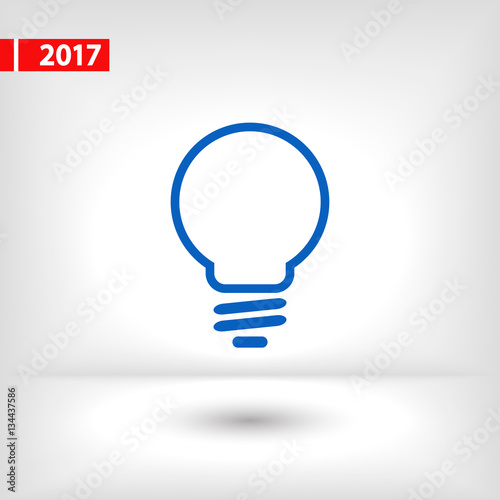 Light bulb  icon, vector illustration. Flat design style photo