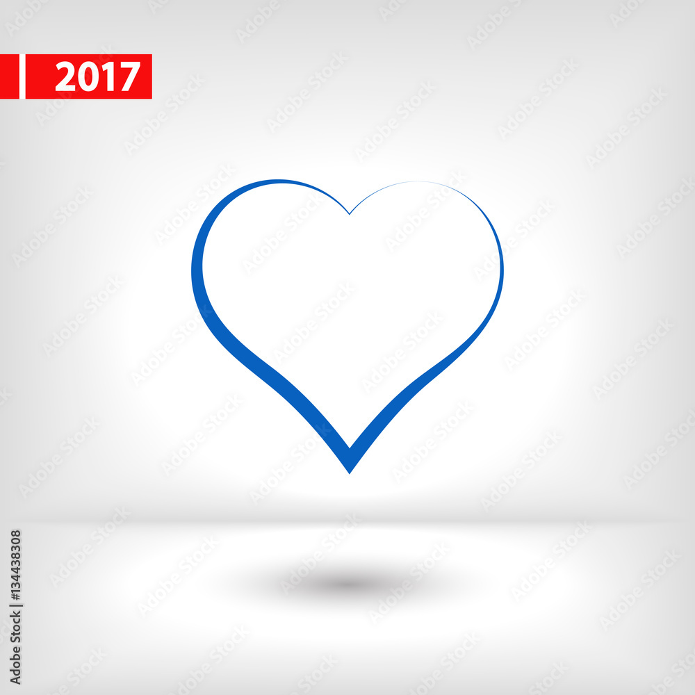 Heart Icon, vector illustration. Flat design style Heart Icon, vector illustration. Flat design style
