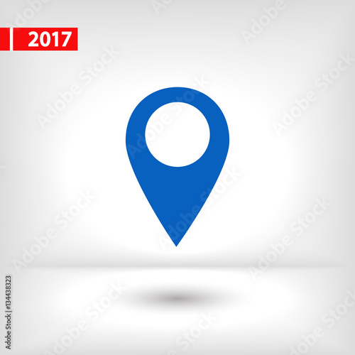 Free Download Map pointer flat icon, vector illustration. Flat design style  - GFXLoad