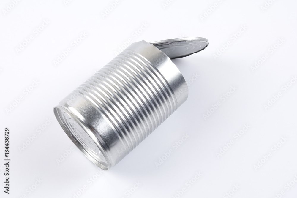 Empty oped aluminum can isolated on white. Empty oped aluminum can isolated on white.