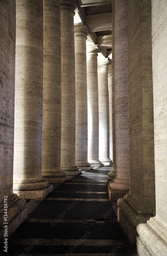 Colonnades of Bernini in the San Pietro square