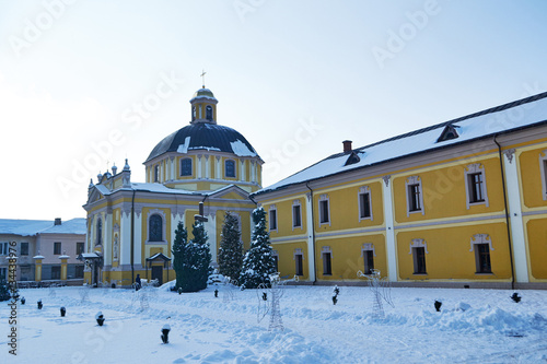 St. George's Church and the Basilian monastery in Chervonohrad,Lviv oblast winter day