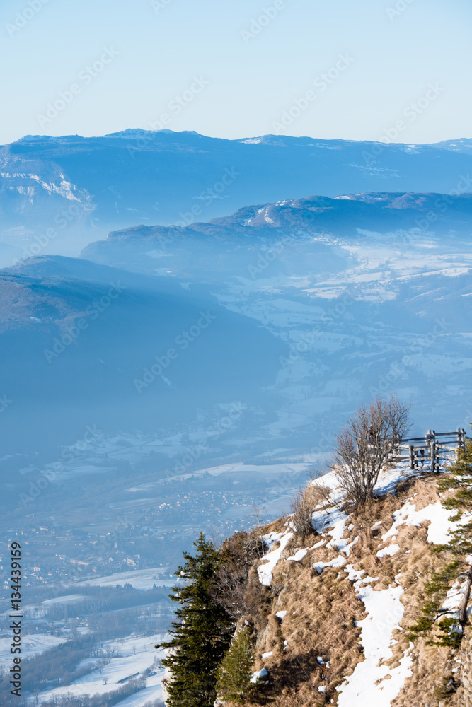 beautiful french alps winter panoramic aerial view landscape with a fantastic blue haze cloudy mountain background beautiful french alps winter panoramic aerial view landscape with a fantastic blue haze cloudy mountain background