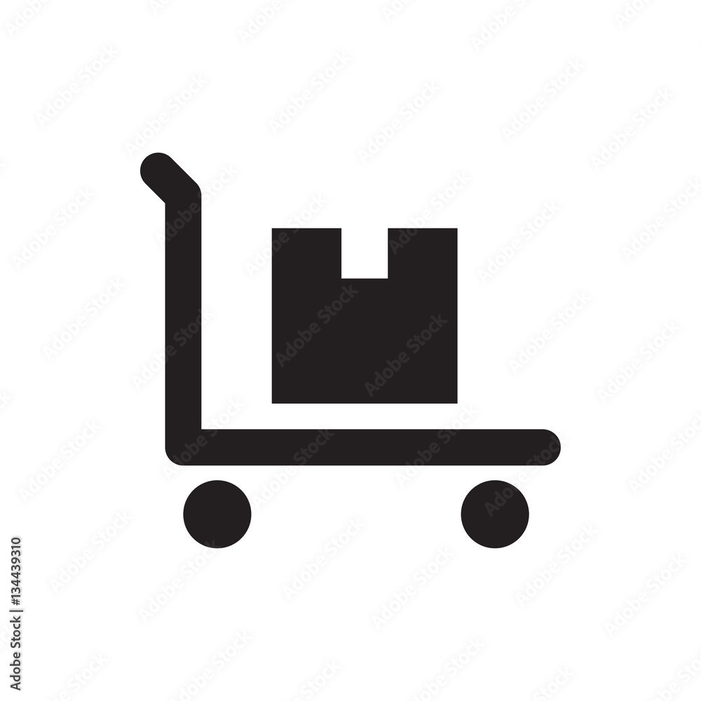 cargo on cart icon illustration cargo on cart icon illustration