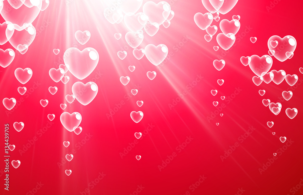 Valentine's pink background with hearts.