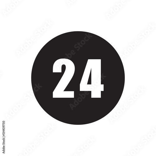 24 hours icon illustration