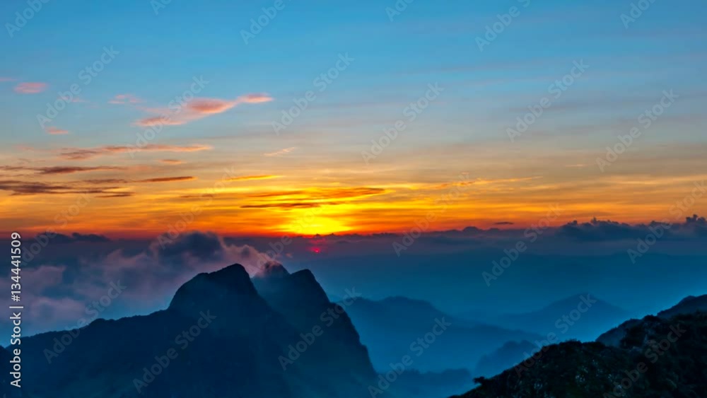 Time lapse 4K, Sunset over mountain view from the top Doi Luang Chiang Dao,Chiang mai, Thailand.(camera pan) Time lapse 4K, Sunset over mountain view from the top Doi Luang Chiang Dao,Chiang mai, Thailand.(camera pan)