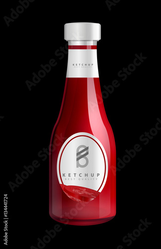 Vector premium ketchup ad template