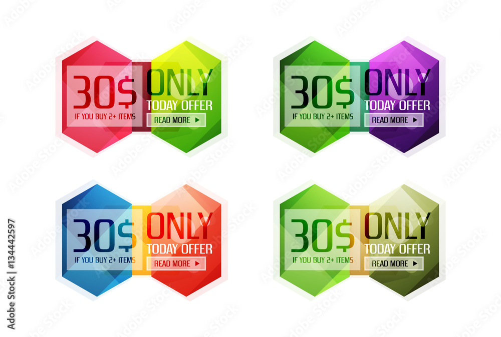 Vector abstract geometric sale labels Vector abstract geometric sale labels