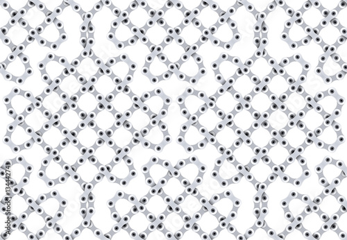Vector seamless pattern of gray metal bicycle chain © vinap