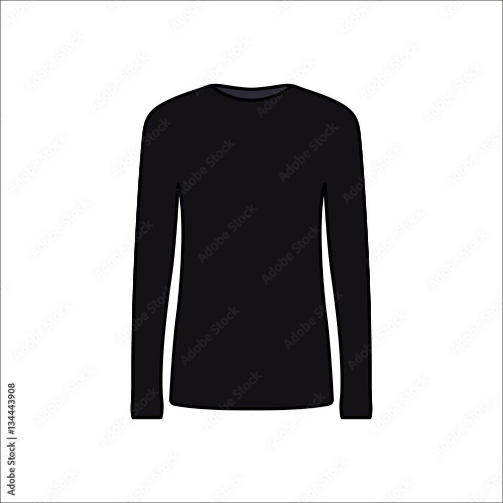 Long sleeve t-shirt simple flat icon on background