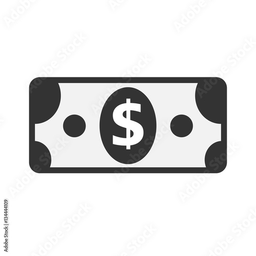 paper dollar symbol icon on white background