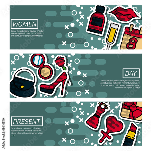 Set of Horizontal Banners about Womens day