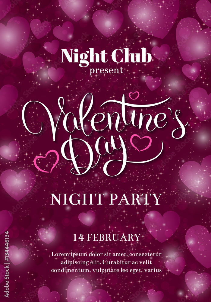 Valentines Day party flyer invitation